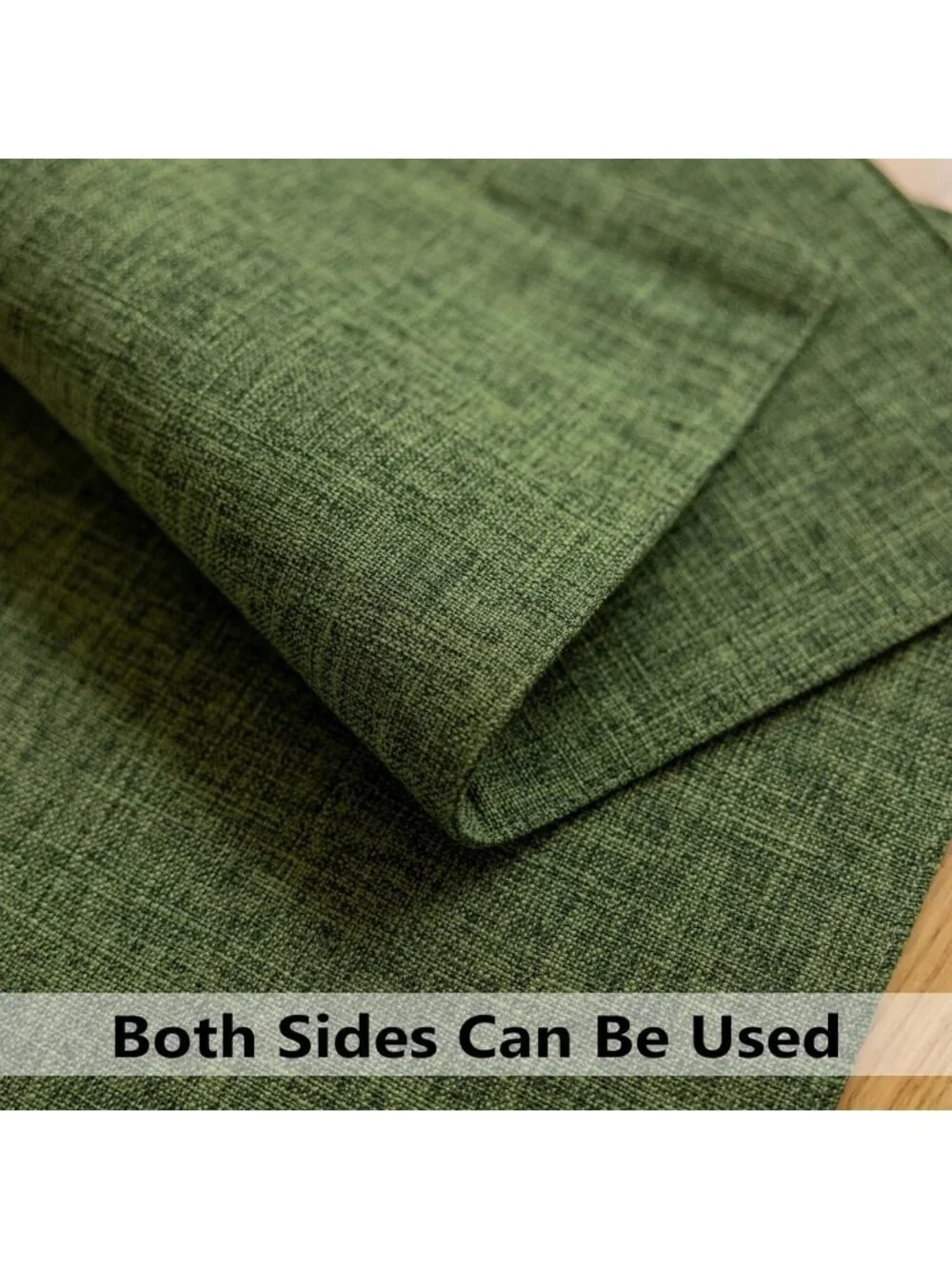 Vintage Green Linen Placemats Set of 4 | Heat Resistant Textured Table Decor